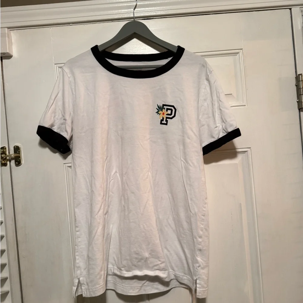 PINK Victoria's Secret Black and White Ringer tee - Picture 1 of 3